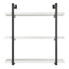 Load image into Gallery viewer, Modern 3-Tier Hanging Metal Bracket White Birch Wall Shelves