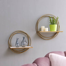 Load image into Gallery viewer, Golden Rings Floating Wall Shelves
