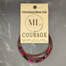Load image into Gallery viewer, Leather Morse Code Bracelet