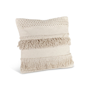 Cotton Woven Fringe Square Pillow