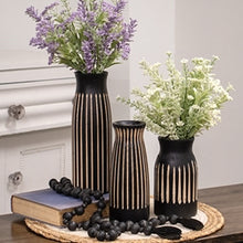 Load image into Gallery viewer, Boho Etched Black Wooden Vase