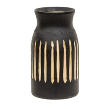 Load image into Gallery viewer, Boho Etched Black Wooden Vase