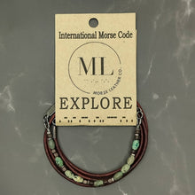 Load image into Gallery viewer, Leather Morse Code Bracelet