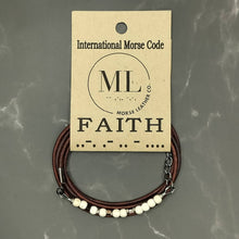 Load image into Gallery viewer, Leather Morse Code Bracelet