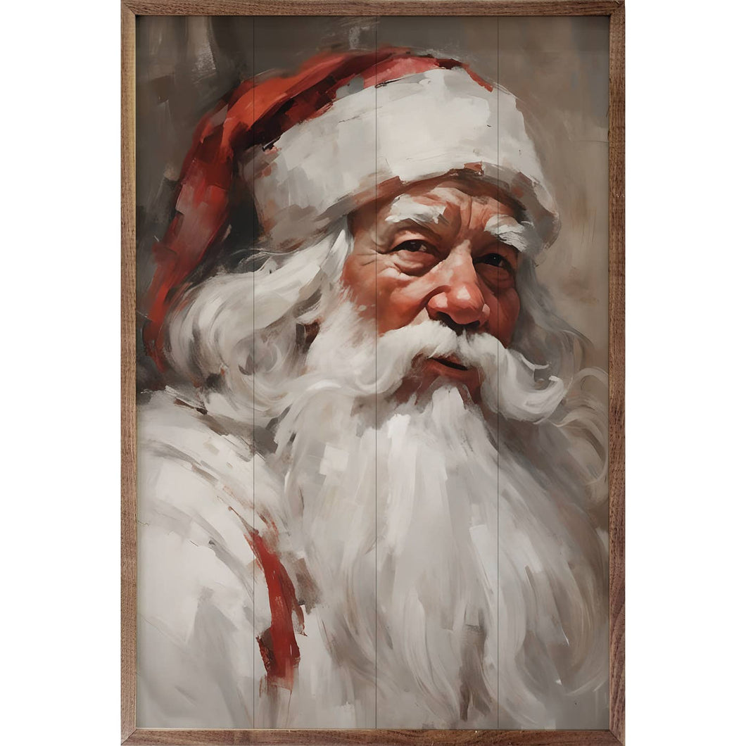 Santa Portrait in White Wall Art