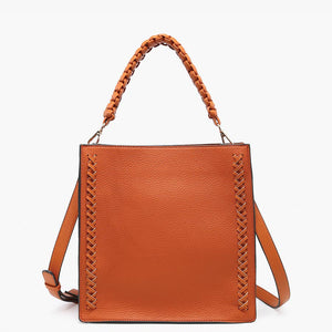 Esme Whipstitch Detail Tote w/ Braided Handle