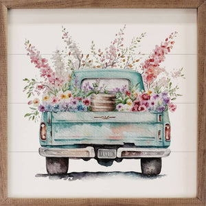 Spring Garden Truck Floral Wall Art
