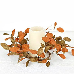 Brown Sage Mixed Olive Leaves Candle Ring