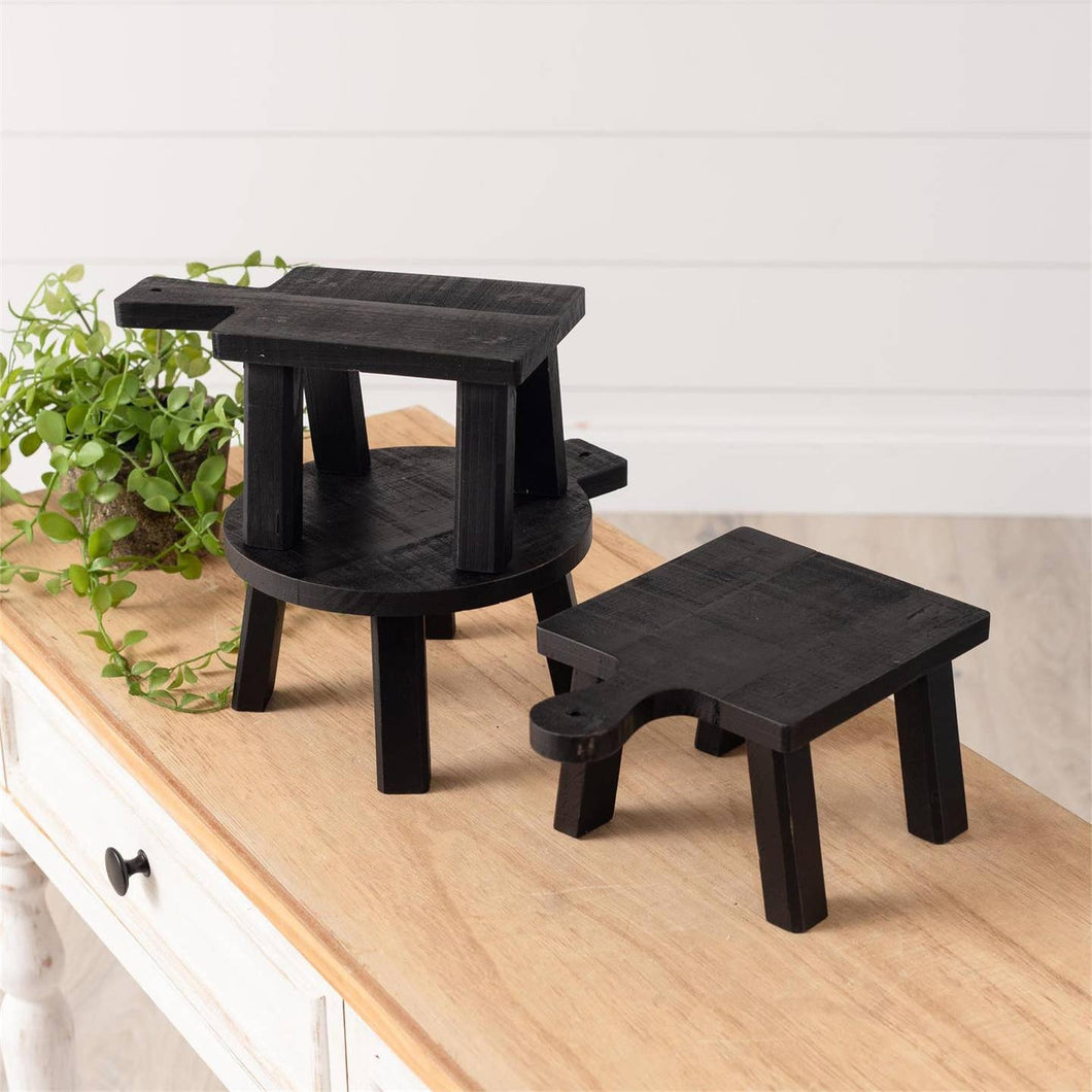 Black Mini Wood Risers