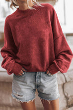 Load image into Gallery viewer, Solid Color Drop Shoulder Crew Neck Pullover Sweatshirt
