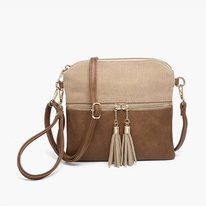Tara Corduroy Dual Zip Crossbody