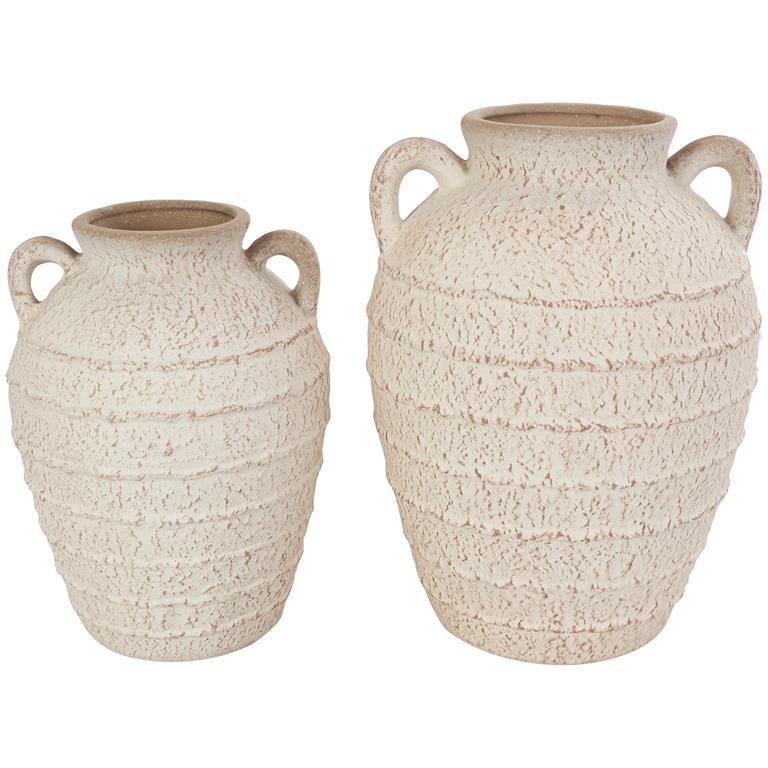 Textured Decorative Vase with Handles