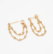 Load image into Gallery viewer, Eddie Gold Chain Tassel Earrings
