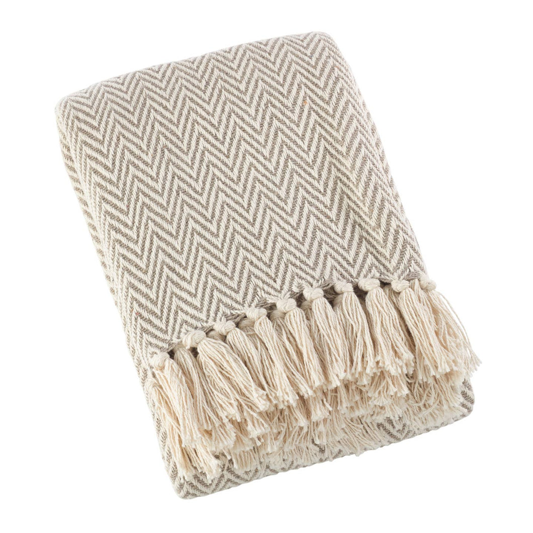 Soft Cotton Chevron Throw