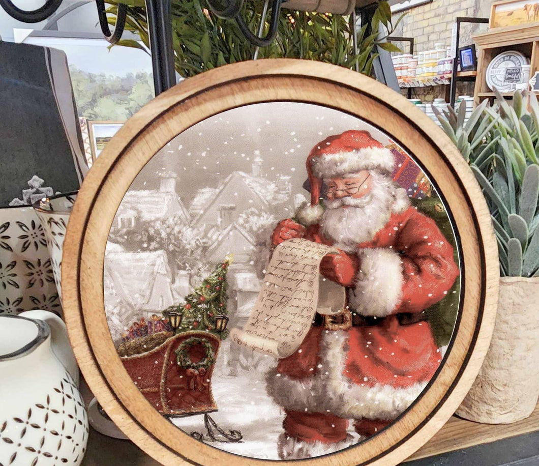 Round Santa List Art
