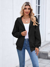 Load image into Gallery viewer, Quilted Zip-Up Hoodie Jacket
