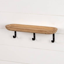 Load image into Gallery viewer, Wood Shelf with Wall Hooks
