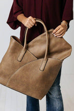 Load image into Gallery viewer, Stitch Trim Detail Shoulder/Tote Set Bag
