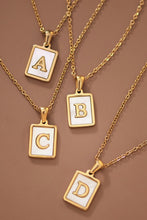 Load image into Gallery viewer, Gold Stainless Steel Initial Tag Necklace

