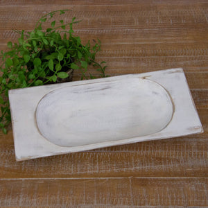 Whitewashed Mango Wood Dough Bowl