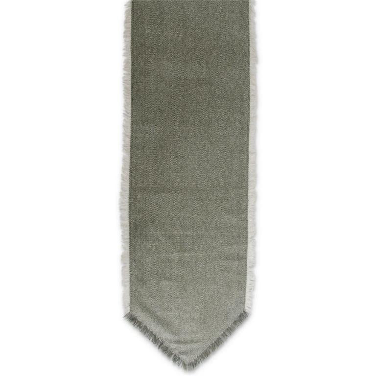 Green & Tan Diamond Pattern Wool Blend Table Runner