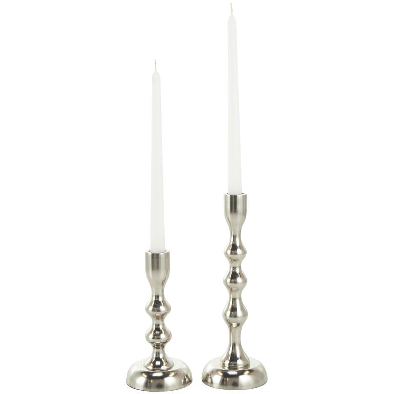 Silver Aluminum Metal Decorative Taper Holder