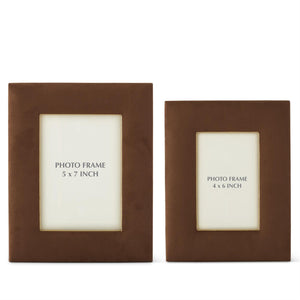 Tan Suede Photo Frames