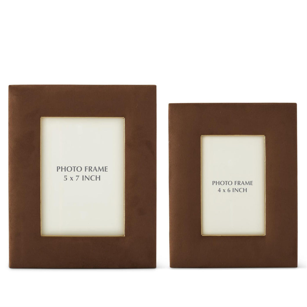 Tan Suede Photo Frames