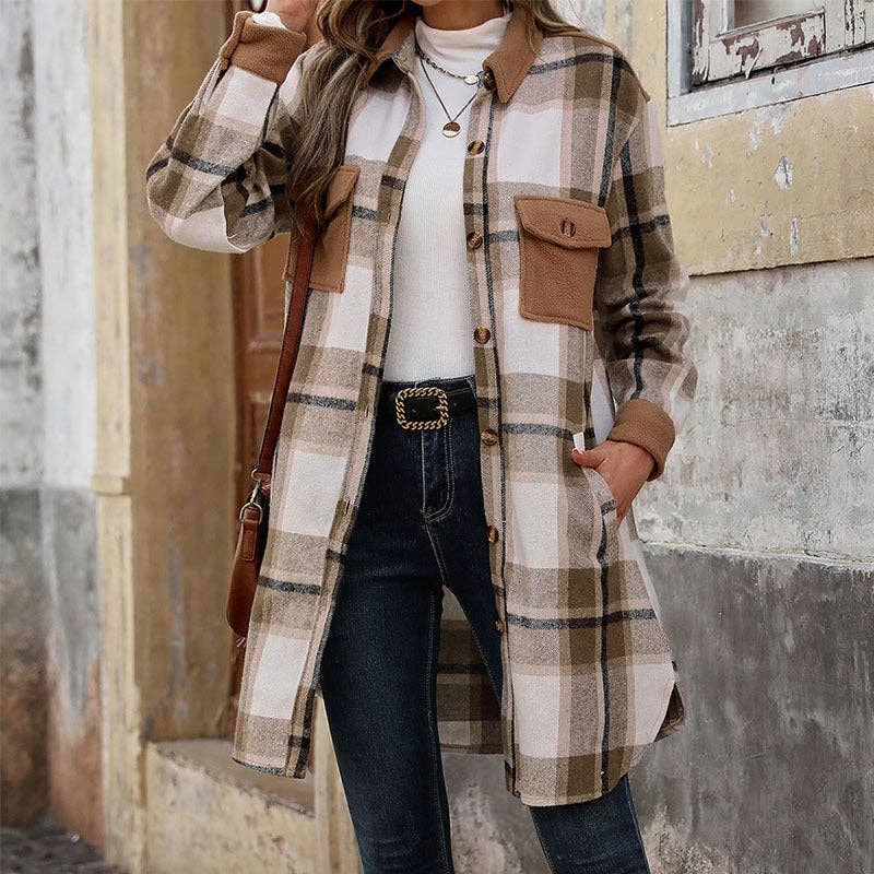 Women's Polished Plaid Long Flannel