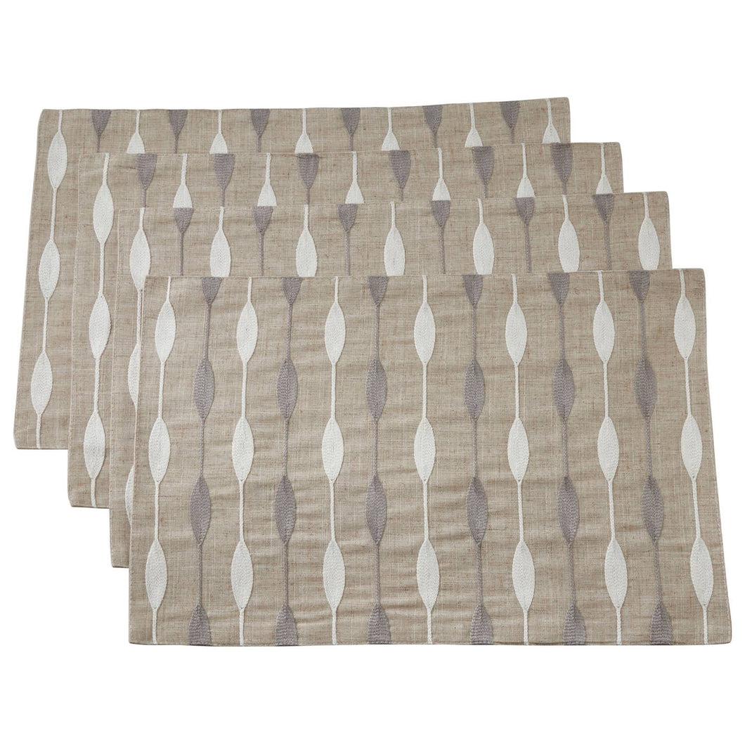 Natural Embroidered Placemat