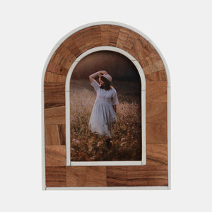 Wood Inlay Arch Photo Frame