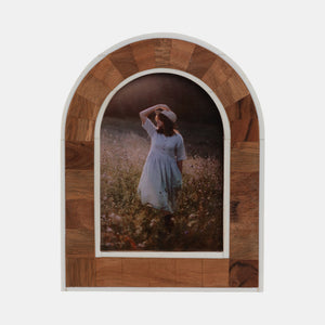 Wood Inlay Arch Photo Frame