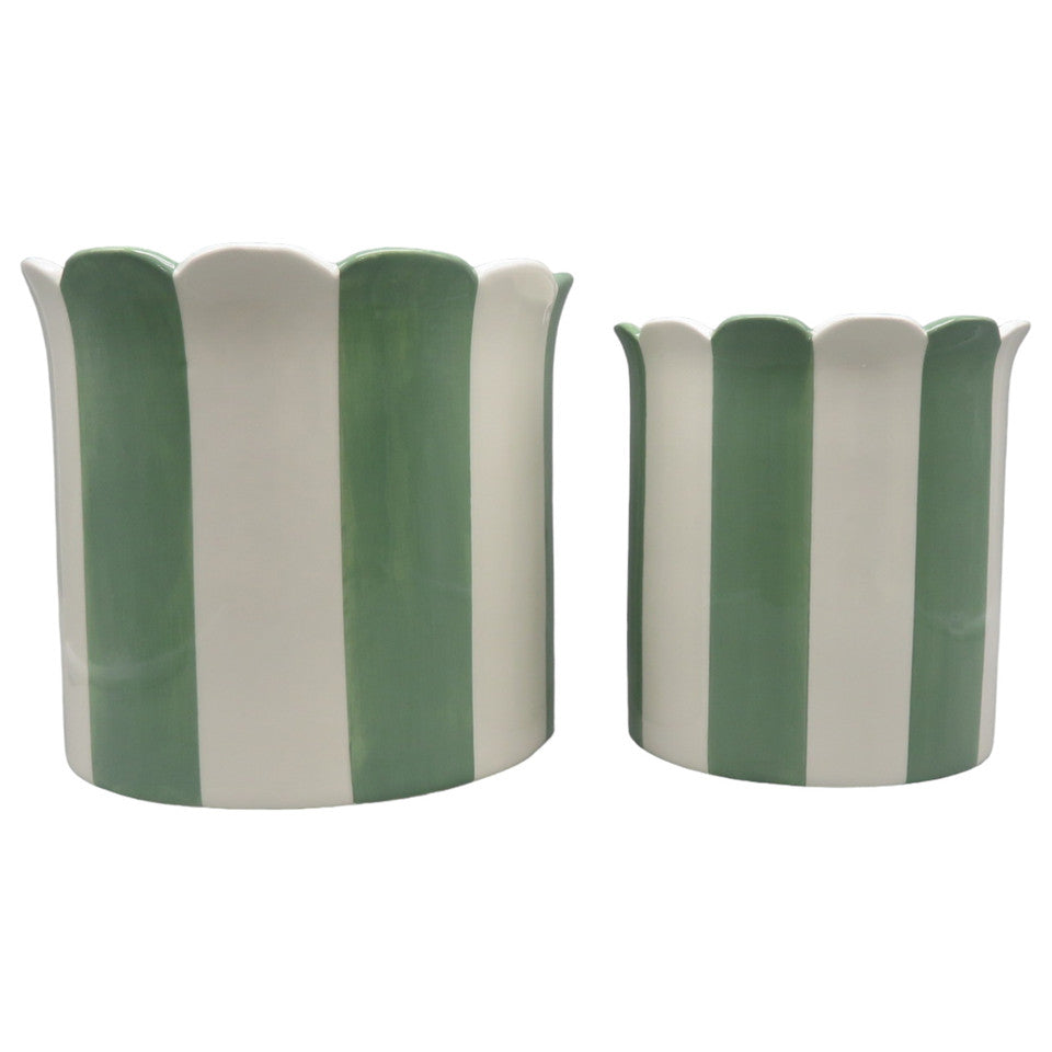 Striped Scallop Edge Planters