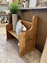 Load image into Gallery viewer, Child's Oak Deacon Bench
