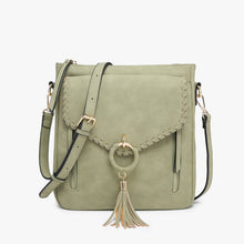 Load image into Gallery viewer, Layla Faux Suede Whipstitch Crossbody w/ Tassel
