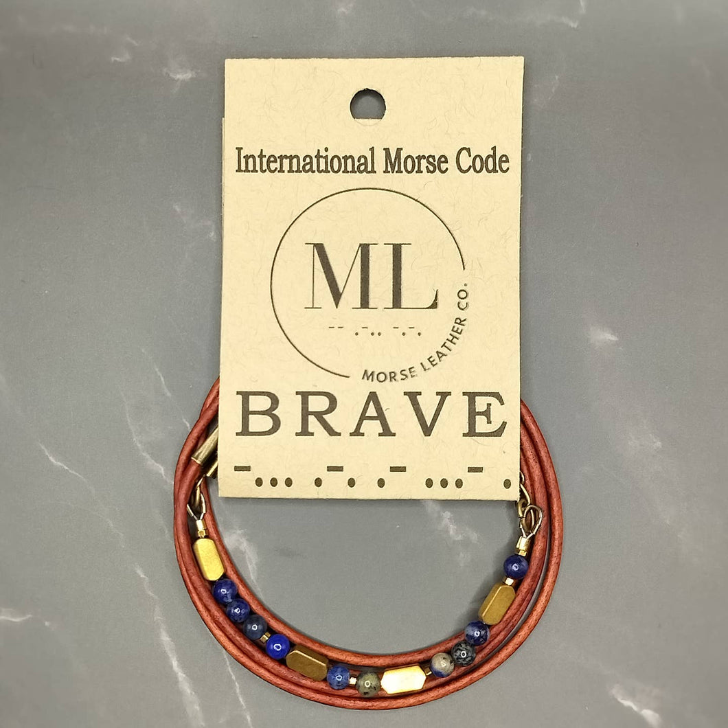Leather Morse Code Bracelet