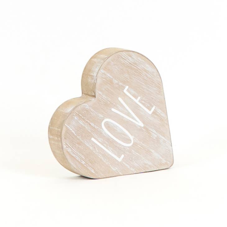 Wood Heart with 'Love'
