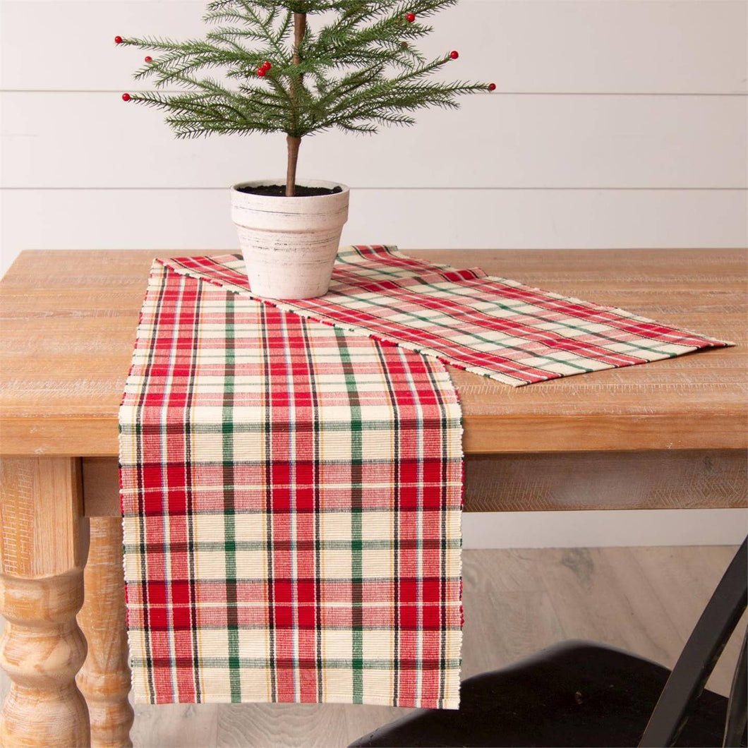 Red Christmas Plaid Runner