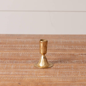 Gold Tone Hammered Candle Holder