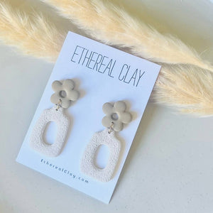 Flower in Vase Clay Earrings