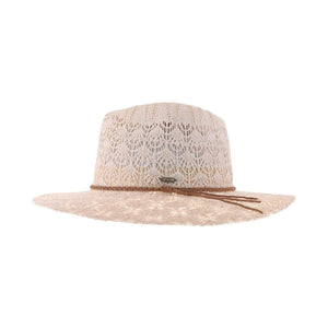 Lace Knit with Braided Suede Trim C.C Panama Hat