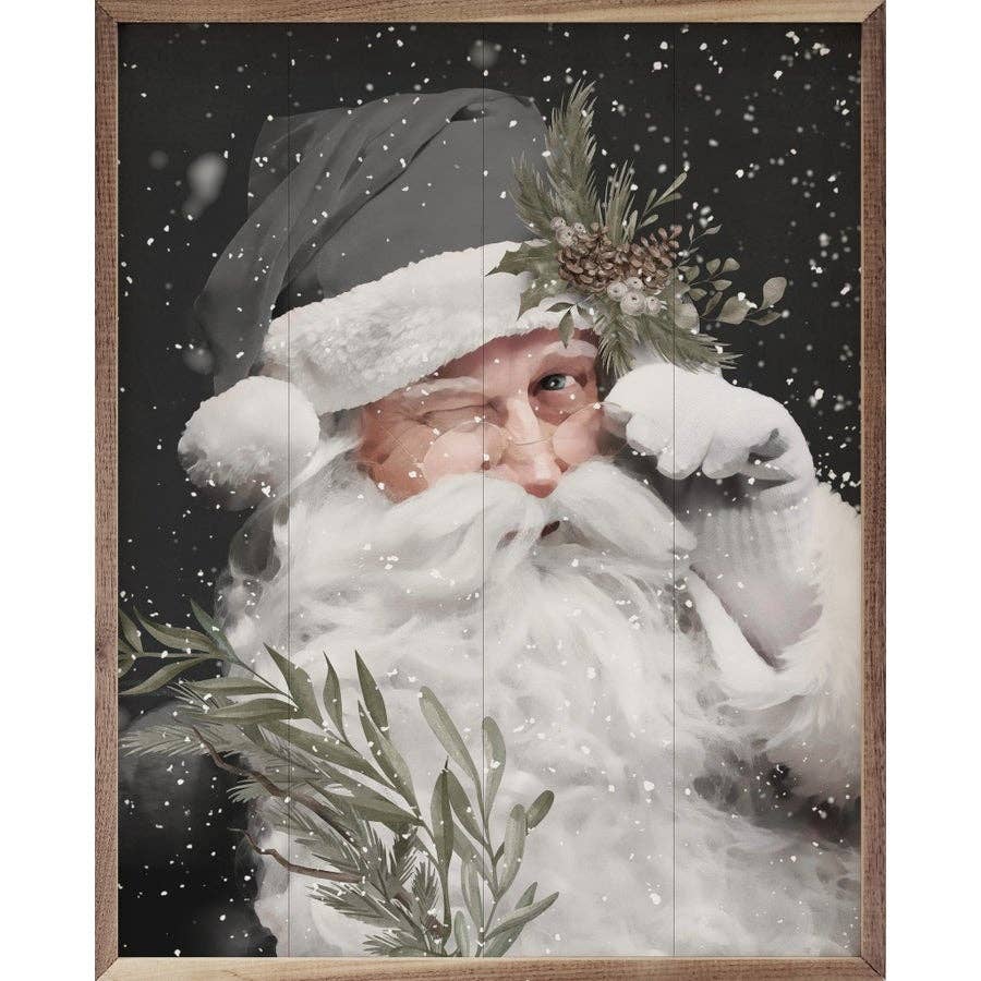 Grayscale Santa Claus Wall Art