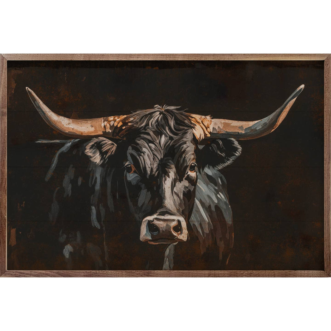 Black Longhorn Wall Art