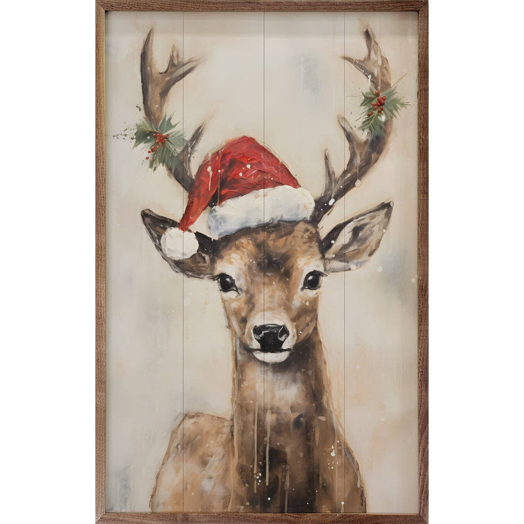 Reindeer with Hat Wall Art