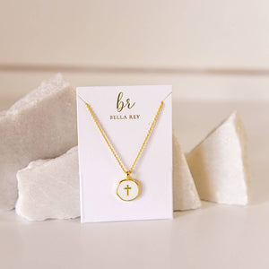 Lennon Dainty Cross Charm Necklace 18k Gold Plated