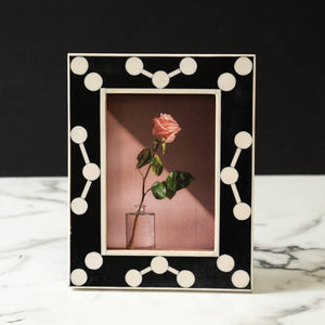 Black & White Atomic Dots Photo Frame