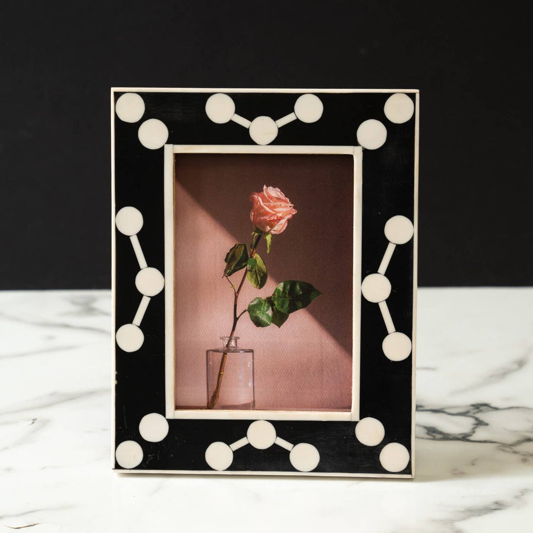 Black & White Atomic Dots Photo Frame