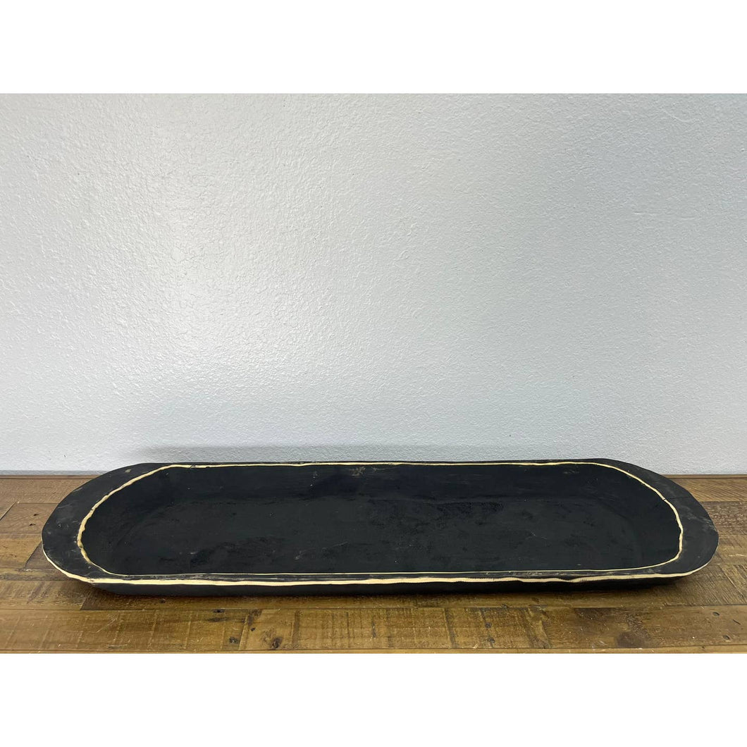 XL Carved Black Dough Bowl