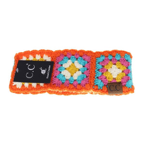 Fuzzy Lined Multi Color Crochet Headband