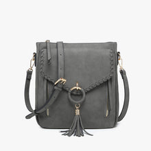 Load image into Gallery viewer, Layla Faux Suede Whipstitch Crossbody w/ Tassel

